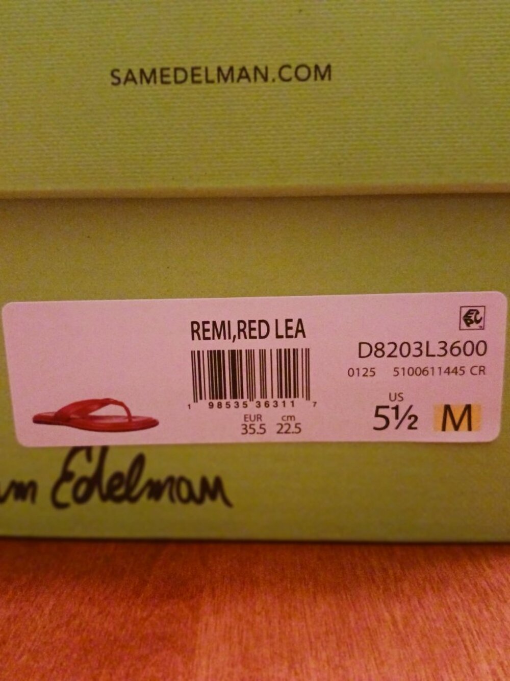 Sam Edelman Remi red leather sandals/ flip flops - Picture 8 of 9